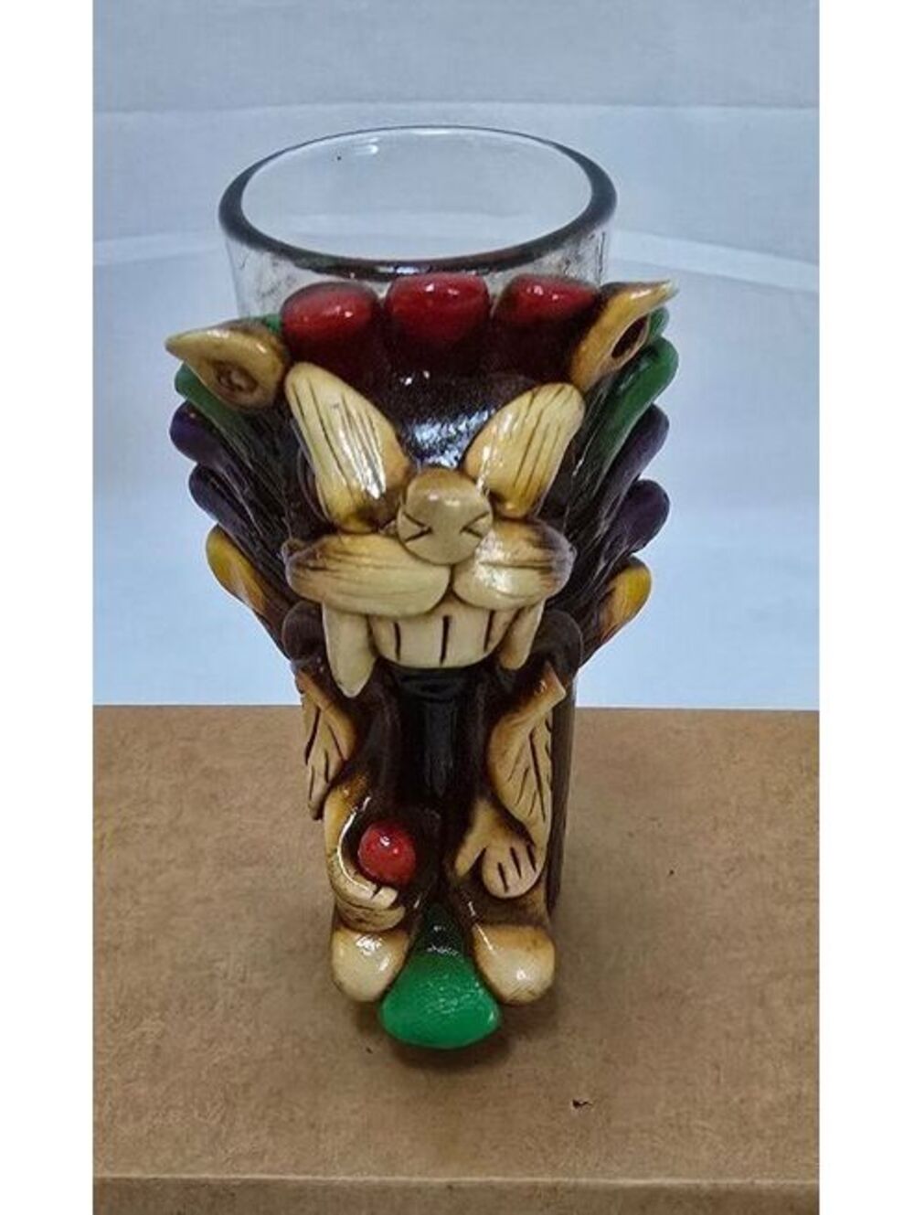 3D Dragon Shot Glass Colorful Fantasy Gothic Collectible Barware 4" Tall